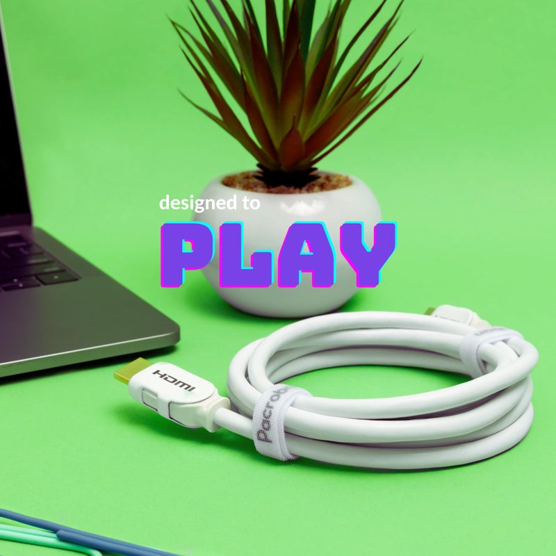 Pacroban 8K HDMI Cable (20ft) White,8K 60, 4K 120, and up to 10K Resolution, eARC,QFT, QMS, VRR,48Gbps Bandwidth, Dynamic HDR, HDCP 2.2 & 2.3, DTS:X, Dolby Atmos, Dynamic HDR, CL3 in-Wall Safe - Image 3
